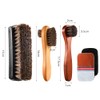 FEMONGY Horsehair Brush Set of 5 Shoe Brush, Leather Brush,