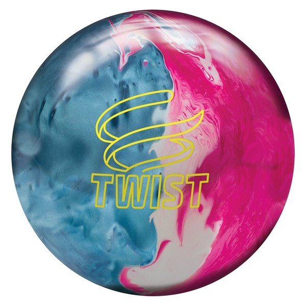 Brunswick Bowling Twist Reactive Ball, Sky Blue/Pink/Snow, Size 15