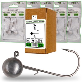 Professional Quality Jig Hooks with Baitholder, Pack of 15, Pike, Zander, Perch (3/0-12g)