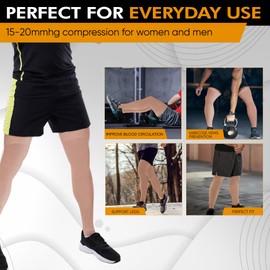 Doc Miller Thigh High Compression Socks | Footless 15-20 mmHg Support Hose for Women & Men, Leg Circulation, Swelling Relief, Varicose Veins Support - Beige, X-Large Size