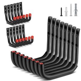 Nacial 20 Pack Garage Hooks Heavy Duty, 9.8" & 3.5" Garage Wall Hook with EVA Pads, 100LBS Capacity Hooks for Hanging Bikes, Kayak Folding Chairs and Hanging Ladders