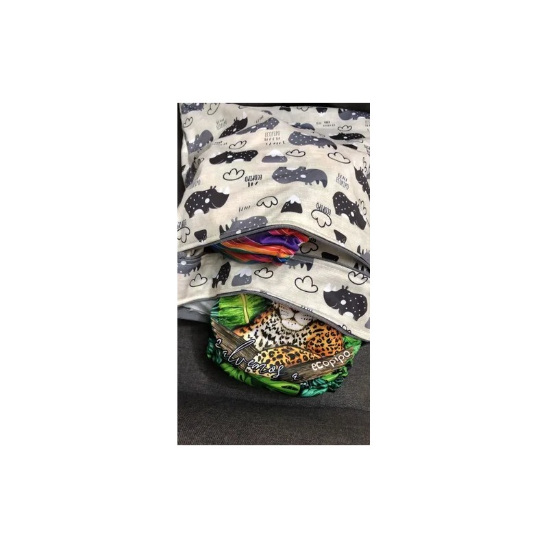 Kit Bolsa Impermeable Grande Bolsa Chica Estampada Ecopipo
