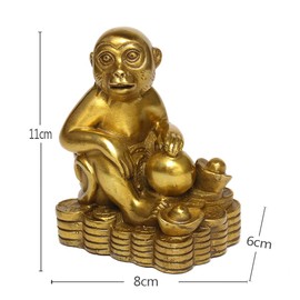 Zodiac Brass Monkey Statue Chinese Handmade Home Decor Collectibles Figurine BS050
