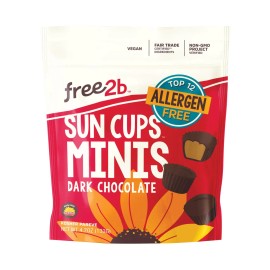 UD_Free 2 B Mini Sun Cups Case of 6 4.2 Oz Dark Chocolate Sweet Solid Milk and Chocolate Bars in Bulk Packaging