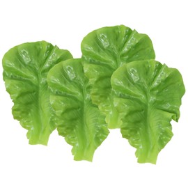 yueton 4PCS Artificial Lettuce Leaves, Realistic Faux Lettuces Fake Vegetables, Simulation Vegetable Model Props, for Home Decoration, Display Cabinet, Pub, Photography, Party, Festival Decoration