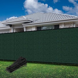 Goleray 8'x92' Fence Privacy Screen Outdoor Temporary Fence Panels Covering for Outside Mesh Fencing UV Blockage Windscreen Shade Net Cover for Backyard Patio Garden, Green
