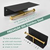 APLusee Double Toilet Paper Holder with Phone Shelf Black &