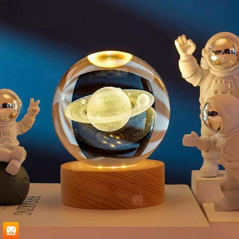 Maíz Lampara Bola Cristal 3d Carrusel Luz Led Noche Nocturna