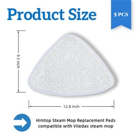 Himtop 5pcs Steam Mop Replacement Pads for Vileda Steam Mop Replacement Pads,Fine Microfibers Machine Washable Water Washing