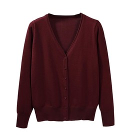 Mooncolour Womens 24 Colors Knit Outwear Autumn Cardigan Sweater, Burgundy, UK 12