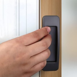 Self-Stick Instant Cabinet Drawer Handle Multipurpose Cabinet Knobs Helper Auxiliary Kitchen Cabinet Sliding Door Window Handle Convenient Opening Stick-on Handles (Black, One Size)