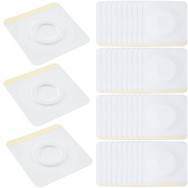 Hzopcw 50pcs Castor Oil Pack Wraps, Self-Adhesive Disposable Belly Button Patches, Highly Absorbent Organic Cotton Castor Oil Pads for Workouts Yoga Travel- White