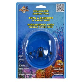 ROMAN Products 902301C Removal Scoring Tool with Four Steel Blades, No-Slip Grip, Strips Wallpaper, Blue