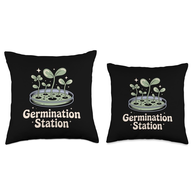 Germination Station Microbiologist Throw Pillow