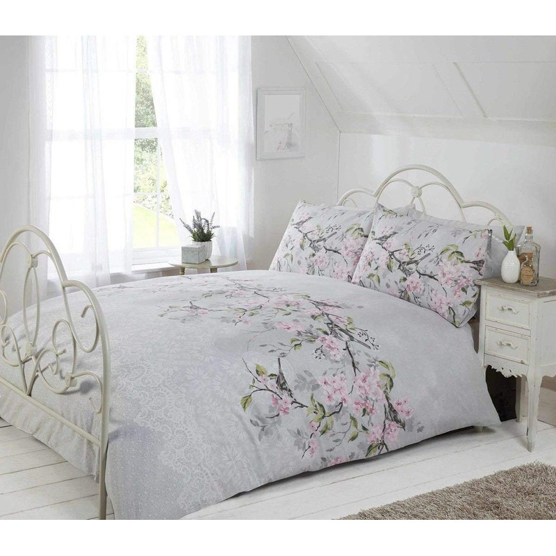 Eloise Duvet Cover Set, Polyester-Cotton, Duck Egg, Single