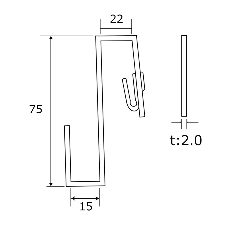 WAKI Anti-Slip Z-Shaped Hook, 0.6 - 0.7 inches (15 -