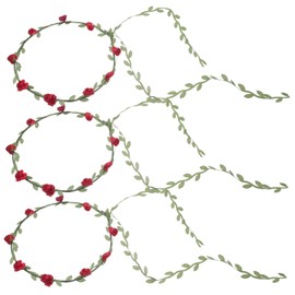 BIUDECO 3pcs Floral Leaf Headbands Elegant Flower Wreath for Brides Bridesmaids Special Occasions Comfortable Hair Accessories for Weddings Parties Daily Wear