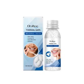 Oralhoe [Oralhoe] moldable dental gel denture，Moldable Dental Gel DenturesTemporary Fillings Cavities and Teeth FillingsTemporary Tooth Filling Denture Kit Oral falsetooth fake Resin - Specification: 1 bottle