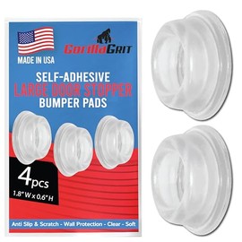Protector de pared para tope de puerta (paquete de 4) – Amortiguadores de puerta de goma transparentes autoadhesivos. Evita daños a las paredes causad