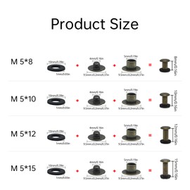 20 x Screw Rivets for Leather, Chicago Screws, Binding Screws, Hollow Rivets, Screw Rivets for Books, Paper, Belts, Dog Leads, DIY Crafts, Bookbinding, Bookbinding (20 Pieces M5 x 10 Bronze)