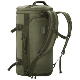 MIER Large Duffel Backpack Sports Gym Bag with Shoe Compartment, Heavy Duty and Water Resistant, Dark Green, 60L