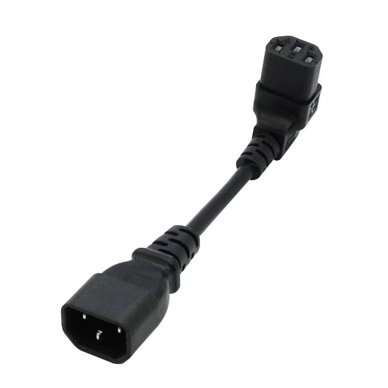 Toptekits C14 to Angled C13 Power Cords - 2ft/60cm, Down