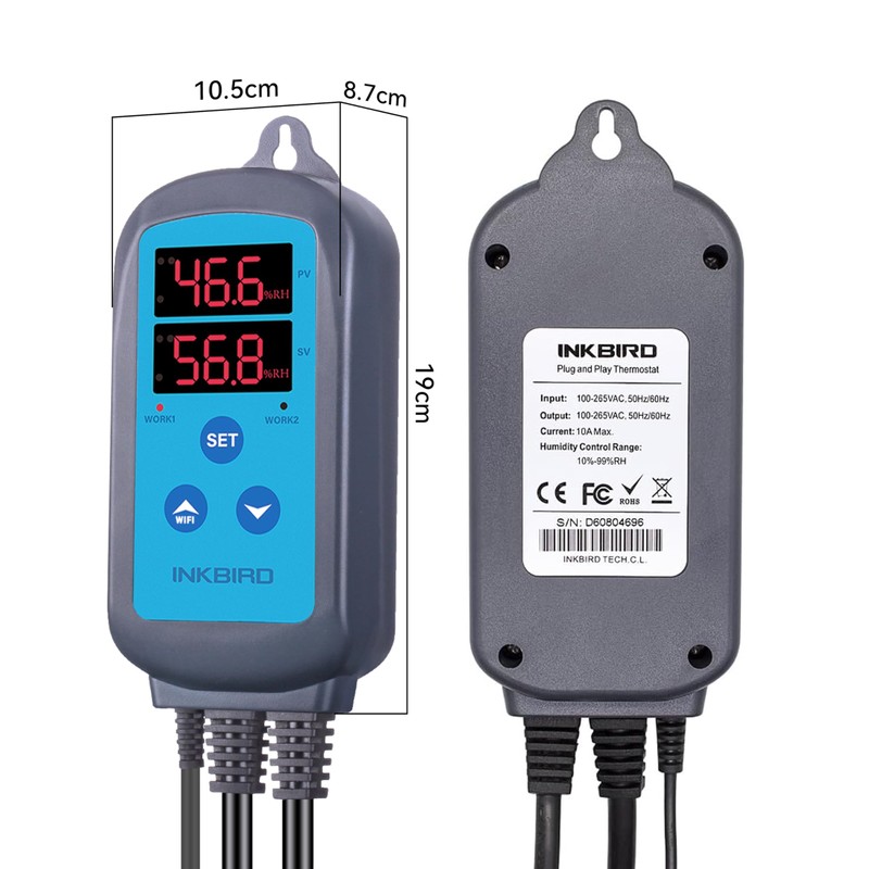 Inkbird Humidity Controller IHC200 Humidistat Mushroom Greenhouse Pre Wired Outlet