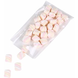 Brandon-super Brandon-super 100 Pcs 8 in x 6 in Clear Flat Cello Cellophane Treat Bags Good for Bakery,Popcorn,Cookies, Candies,Dessert, Birthday 1.4mil.Give Metallic Twist Ties!
