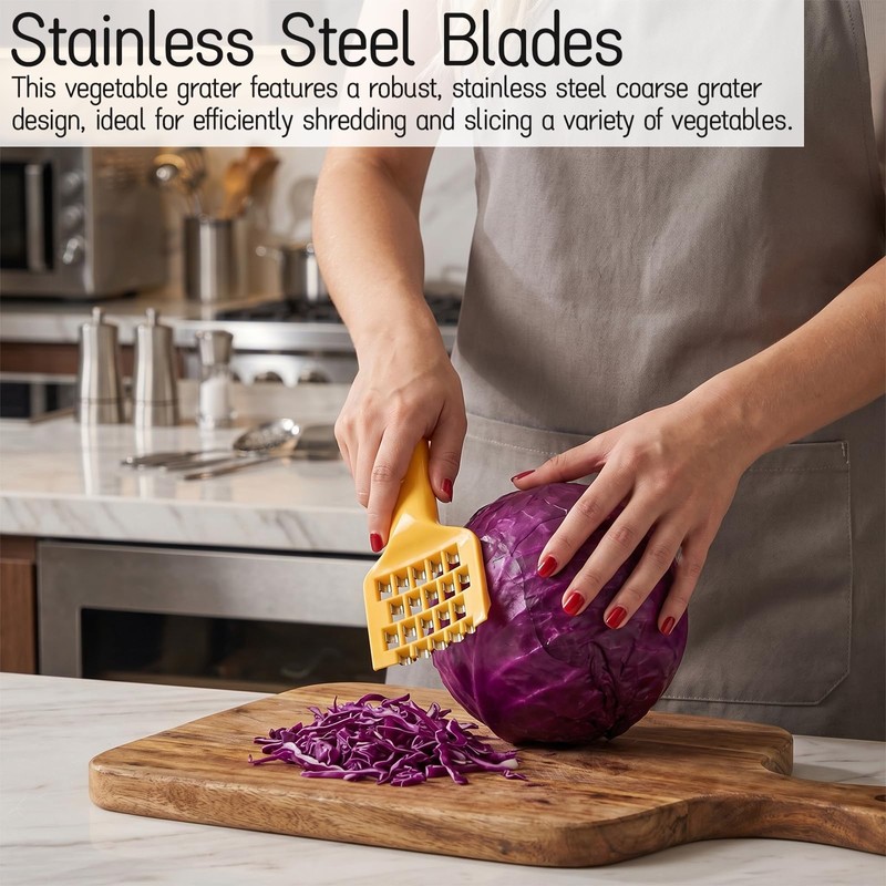 Stainless Steel Coarse Grater 2-Piece- Vegetable Slicer and Shredder |