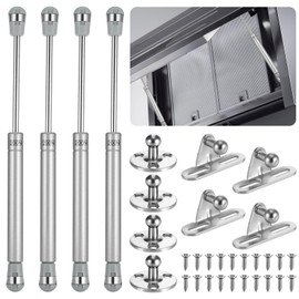 JIZZU 4Pcs 200N Gas Struts for Heavy lid Gas Hinges, 200KG Gas Piston for Doors, Soft Close Gas Pressure Spring Lift Support for Cupboards Toy Box Stay Down Stay Bar Kitchen Cabinet