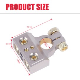 Battery Terminal Connectors, 0/2/4/6/8 AWG Battery Terminals,Heavy Duty Top Post Battery Terminal Connectors,Positive Negative Battery Ends, with Shims and Clear Protector Cover