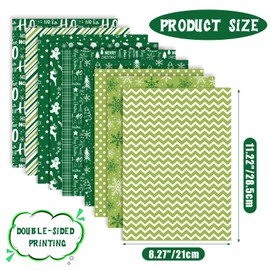 Morcheiong 55 Sheets Merry Christmas Pattern Paper Set Decorative Paper for Card Making Scrapbook Photo Album Decor, 10 Designs (Green, 8.27*11.22 inches)