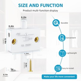 Greluma 10Pcs Cabinet Door Switch Cabinet Lamp Switch 250V 1A Wardrobe Touch Switch Cabinet Light Switch White Color