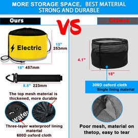 UNXMRFF 1-Pack Orange RV Sewer Hose Storage Bags with Drawstring Mesh Top for RV Storage And Organization, Waterproof Accessories Bag for Garden Fresh Water Hoses Electrical Cords Camper Tools