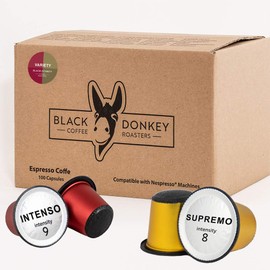 Black Donkey Coffee Roasters - 100 Nespresso Compatible Coffee Capsules (VARIETY PACK)
