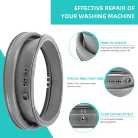 4986ER0004F Washer Door Boot Seal with 383EER4001A Kit by AMI PARTS- Fit for L-G, Ken-more Front Load Washer Gasket Parts with Drain Port, Replaces 4986ER0004J 4986ER0004K 4986ER0004M 4986ER0004N