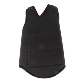 Children Adults Karate Sports Wear Chest Shoulder Protector Protection Vest Black Waistcoat (L)