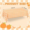 WNINK 2 Pack Orange and White Checkered Rectangular Plastic Tablecloths,