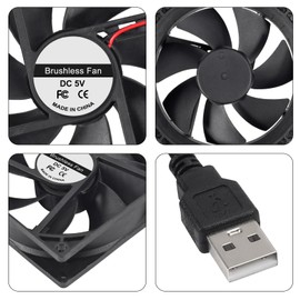 2 Pack 9225 Fan 92x92x25mm DC 5V 92mm x 25mm Brushless USB Cooler PC Fan Replacement Ball Bearing 92mm Fan for Cooling DIY PC Computer Case Fans - USB