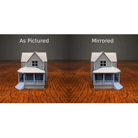 Unbranded N-Scale - Sears Silverdale 1920s Kit Home - 1:160 Scale Building House - Mirrored