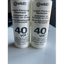 B Wild 2 Bottles-Cream Peroxide Developer 40 vol(12%) Highlighting & Bleaching Hair 4oz
