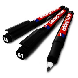 Edding 142M Permanent Pen - Medium 1.0mm Nib - Pack of 3 Black