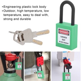 10 Pack Insulated Safety Padlock Nylon Lockout Tagout 38mm 1.5in Isolation Lock Indoor Outdoor Green