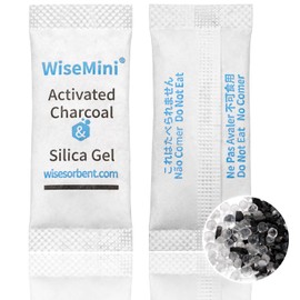 Wisesorb 500Pcs 0.5g Desiccant Deodorizer Sachet, High Absorption Capacity for moisture & odor, Food Safe Silica Gel & Coconut Shell Activated Carbon Packs for Storage