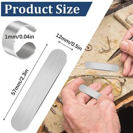 Niejgay Pack of 12 Metal Stamping Empty Rings Made of Aluminium Spaces 0.47 x 2.24 Inch Bending Empty Rings for Jewellery DIY