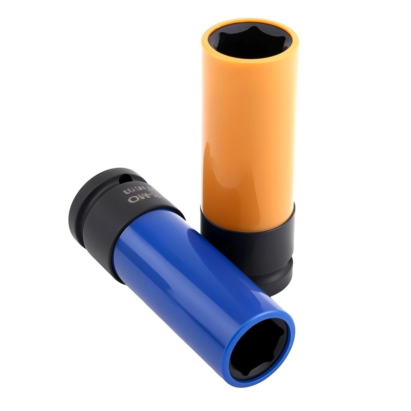 KEILEOHO 5 Pcs 1/2-Inch Drive Wheel Protector Impact Socket, Metric,15