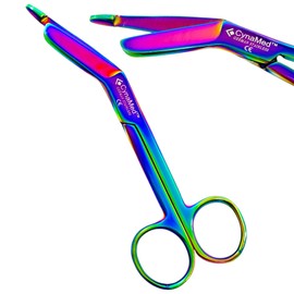 Premium Heavy Duty Lister Bandage Scissors 5.5" Multi Color Rainbow Color Stainless Steel Cynamed