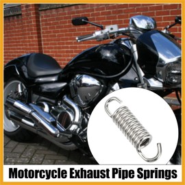 Partuto 4 Pcs 43mm 1.69" Motorcycle Muffler Exhaust Pipe Spring Silver Tone Replacement