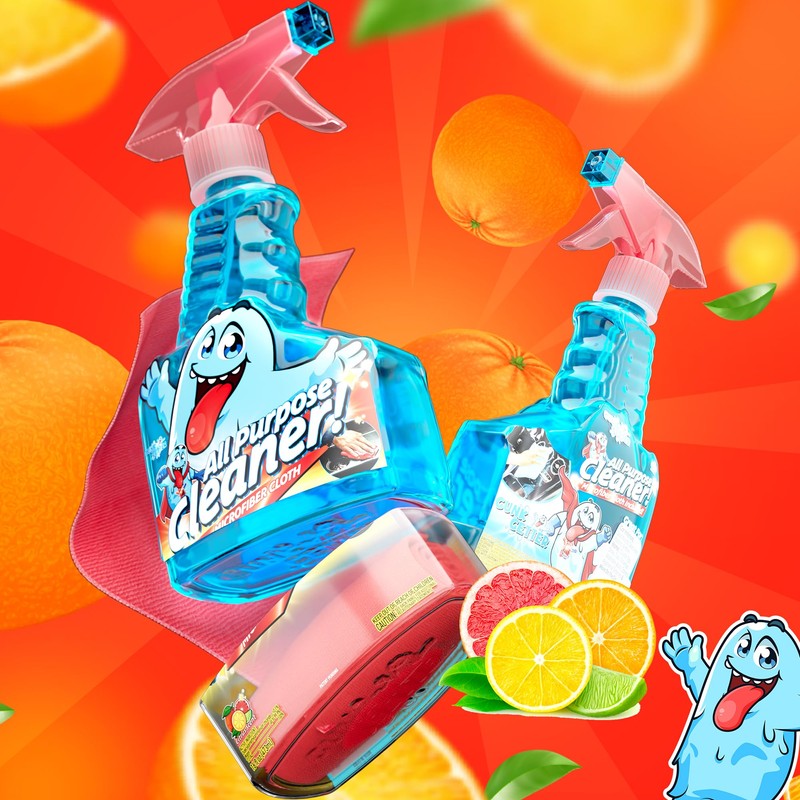 PeerBasics Gunk Getter Spray Bottle with Microfiber Cap 16oz All