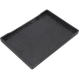 Dpofirs Bandeja Rectangular de Plástico para Servir Bandeja Ligera Antideslizante para Exhibición de Frutas en la Cocina Casera, Organizador de Tocador (Black)